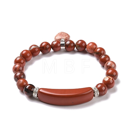Natural Jasper Beads Charm Bracelets BJEW-K164-B04-1