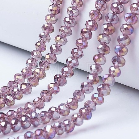 Electroplate Glass Beads Strands EGLA-A034-T3mm-B10-1