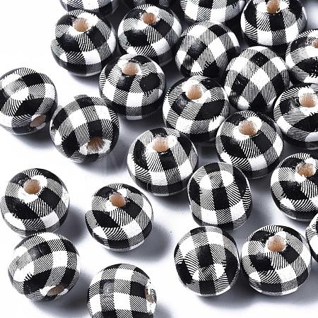 Printed Natural Wooden Beads X-WOOD-R270-10A-1