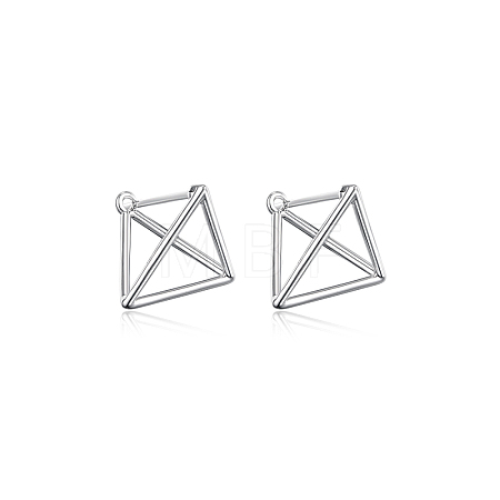 S925 Silver Geometric Square Triangle Earrings Minimalist Elegant Stylish Jewelry for Women GU8226-2-1