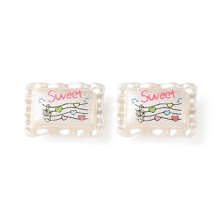 Printed Opaque Acrylic Beads OACR-B054-01F-1