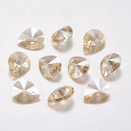 Faceted K9 Glass Rhinestone Charms RGLA-F053-E-001GS-1