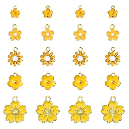 20Pcs 5 Style Alloy Enamel Pendants ENAM-YW0003-27-1