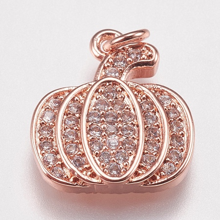 Brass Micro Pave Cubic Zirconia Charms X-ZIRC-E147-38RG-1