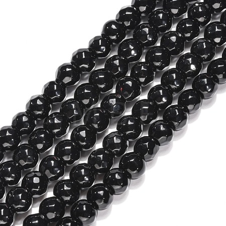 Black Stone Beads Strands G-I087-6mm-1