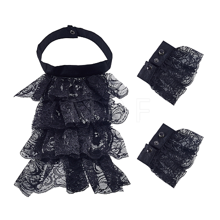 Polyester Detachable Flower Lace Collar Sets for Women DIY-WH0816-187B-1