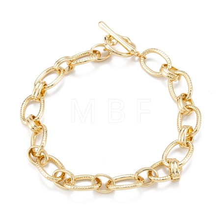 Brass Link Bracelets BJEW-K221-01G-1