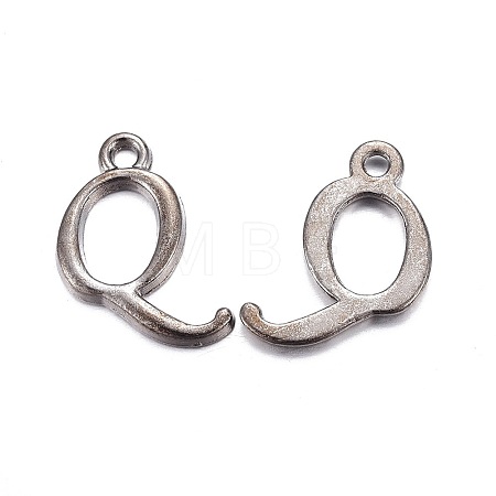 Gunmetal Plated Alloy Letter Pendants LS-PALLOY-J718-01B-Q-1