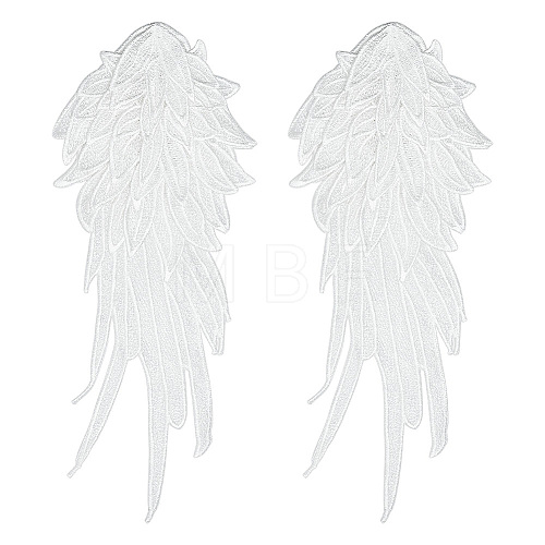 Wing Pattern Polyester Embroidered Lace Appliques DIY-WH0530-95-1