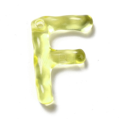 Transparent Resin Alphabet Pendants RESI-C028-02F-1