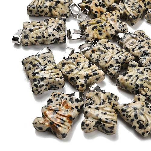 Natural Dalmatian Jasper Pendants G-B127-09P-08-1