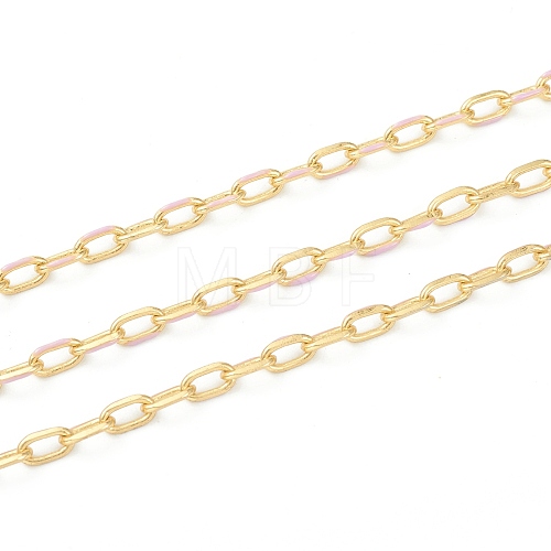 Handmade Golden Brass Enamel Link Chains CHC-M021-66B-10-1