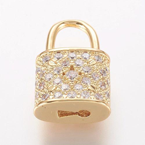 Brass Micro Pave Cubic Zirconia Pendants ZIRC-K060-08G-1