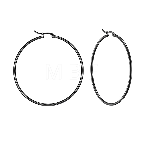304 Stainless Steel Big Hoop Earrings EJEW-F105-05B-1