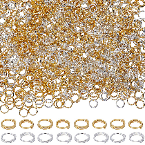 SUNNYCLUE 1000Pcs 2 Colors Brass Split Rings KK-SC0004-67-1