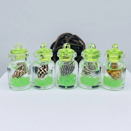 Luminous Glow in the Dark Glass Wishing Bottle Pendants FIND-PW0017-22E-1