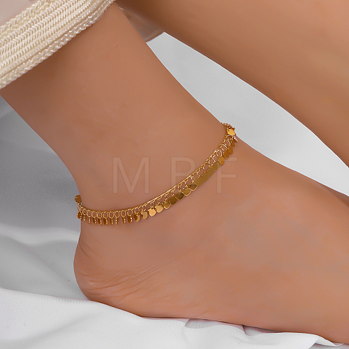 Beach Style Brass Heart Charm Anklets SE0698-1