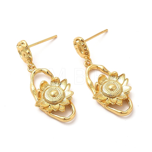 Rack Plating Brass Ear Studs EJEW-P226-12G-1