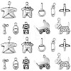 100Pcs 10 Styles Tibetan Style Alloy Charms TIBEP-CJ0002-65-1