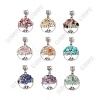 36Pcs 9 Styles Mixed Stone Chip Beaded Alloy Tree of Life European Dangle Charms PALLOY-ME00029-1