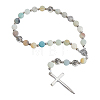 Alloy  Natural Flower Amazonite Beads Pendant Decorations HJEW-HS00104-1