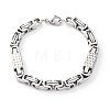 201 Stainless Steel Byzantine Chain Bracelets BJEW-B078-166P-2