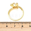Bunny & Bowknot Brass Micro Pave Cubic Zirconia Cuff Rings for Women RJEW-A088-10G-04-5