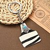 Cowhide Leather & Alloy Keychain KEYC-YW00093-03-1