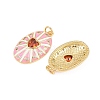 Rack Plating Brass Micro Pave Clear Cubic Zirconia Pendants KK-H474-23G-02-2