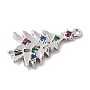 Christmas Brass Micro Pave Cubic Zirconia Pendants KK-L258-04P-A01-2