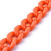 Handmade Opaque Acrylic Curb Chains X-AJEW-JB00662-04-3