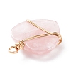 Natural Rose Quartz Pendants PALLOY-JF01490-05-3