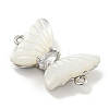 Brass Pave Clear Cubic Zirconia Butterfly Connector Charms KK-Q820-38P-2