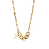304 Stainless Steel Curb Chains Pendant Necklace OY002-38G-3