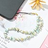 Natural Flower Amazonite Chip & CCB Plastic Round Beaded Mobile Straps HJEW-FZ00005-2