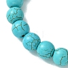 Dyed Synthetic Howlite Elephant Stretch Bracelets BJEW-JB01338-6