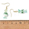Printed Porcelain & Glass Dangle Earrings EJEW-JE07486-6