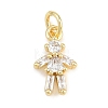 Brass Micro Pave Clear Cubic Zirconia Pendants KK-D258-40G-02-1