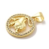 Zodiac Theme Brass Micro Pave Cubic Zirconia Pendants KK-M273-05D-G-2