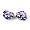 Heart Shape Polymer Clay Pave Rhinestone Beads RB-T018-03A-2