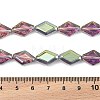 Electroplate UV Plating Glass Beads Strands EGLA-B010-01A-HP01-4