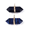 Natural Lapis Lazuli Double Terminal Pointed Pendants G-N345-09E-1