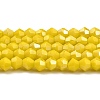 Opaque Solid Color Electroplate Glass Beads Strands EGLA-A039-P4mm-B05-1