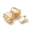 Brass Micro Pave Clear Cubic Zirconia Box Clasps with Acrylic KK-H480-06G-2
