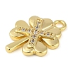 Cross Theme Real 18K Gold Plated Brass Micro Pave Clear Cubic Zirconia Pendants KK-L219-06G-01-2