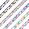 6 Bundles 6 Colors Ethnic Style Polyester Ribbon OCOR-BC0005-10-1