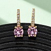 Flat Round Brass Micro Pave Cubic Zirconia Hoop Earrings EJEW-F384-03G-1