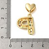 Rack Plating Brass Micro Pave Clear Cubic Zirconia Perdants KK-C067-12G-P-3