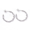 201 Stainless Steel Wave C-shape Stud Earrings with 304 Stainless Steel Pins EJEW-G298-03P-1