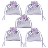 Satin Cloth Drawstring Pouches with Flower ST-CJ0048-001D-8
